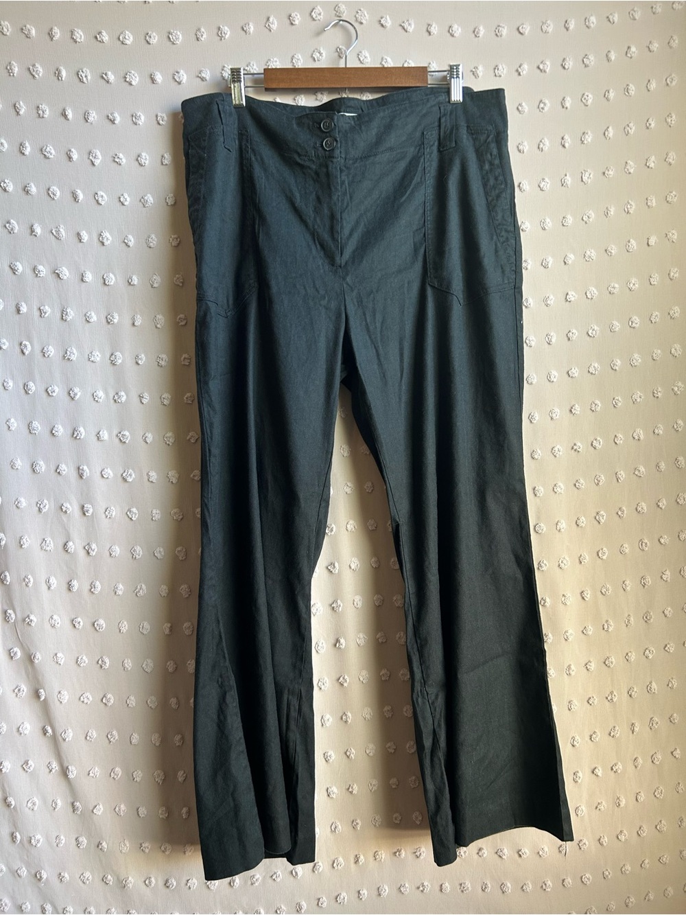 Anthropologie Maeve The Naomi Wide Leg Trouser Pant Sz 18W Black
